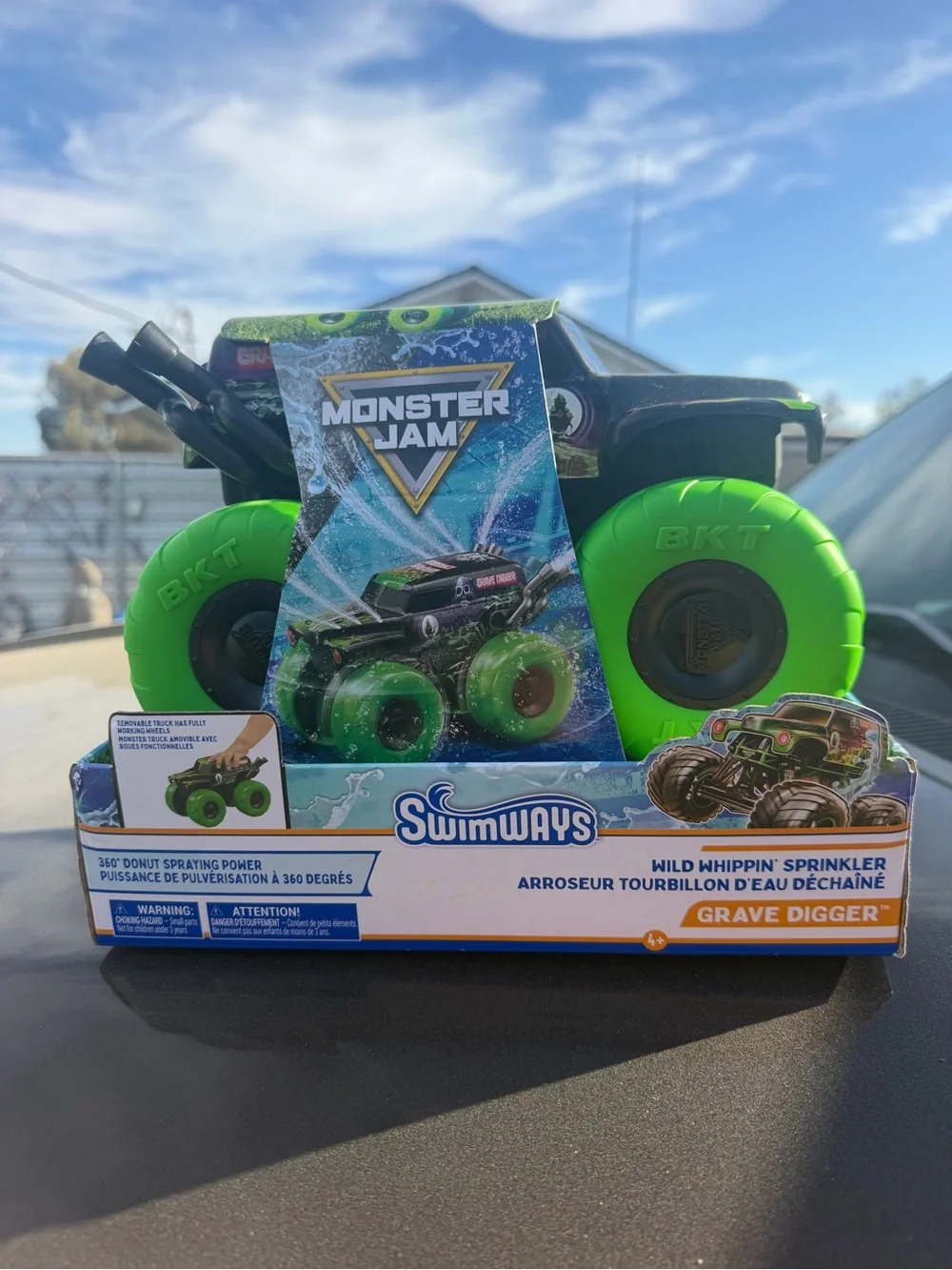 Monster Jam Swimways Grave Digger Sprinkler Toy - Neon Green